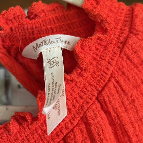 MATILDA JANE Enchanted Garden Solid Red/Orange Maui Tank Top, Size XXL, GUC. - Picture 3 of 12